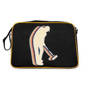Croquet Player Team Retro Line Art - Retro Bag - black/gold - Back