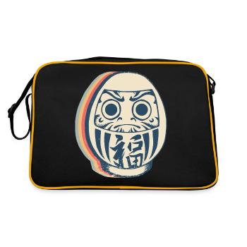 Poupée Daruma Japon Rétro Line Art - Sac Retro - noir/or - Dos