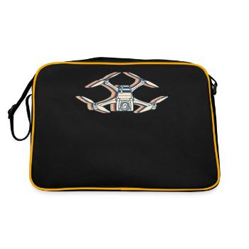 Drone Pilot Quadcopter RC Retro Line Art - Retro Bag - black/gold - Back