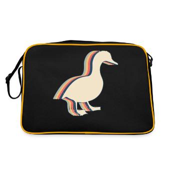 Duck Goose Retro Line Art - Retro Bag - black/gold - Back