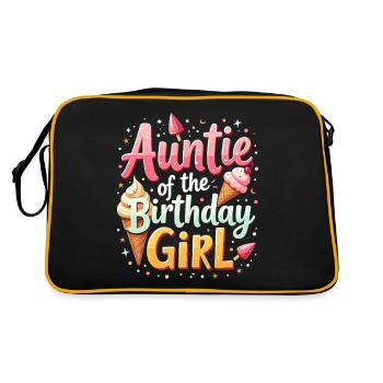 Auntie Of The Birthday Day Girl Party Titi Auntie - Sac Retro - noir/or - Dos