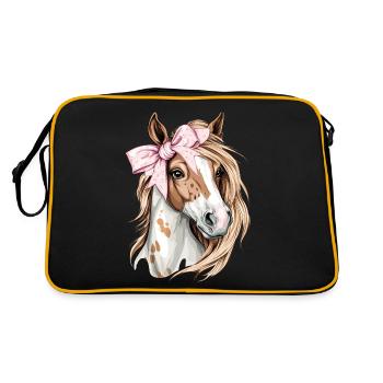 Coquette Bogen Appaloosa Pferd Mädchen Mama Rosa - Retro Tasche - Schwarz/Gold - Hinten