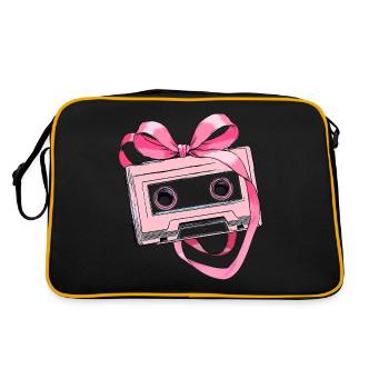 Coquette Bow Kassettenband 80er Jahre Retro - Retro Tasche - Schwarz/Gold - Hinten