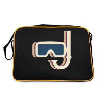 Snorkeling Snorkel Snorkeler Retro Line Art - Retro Bag - black/gold - Back
