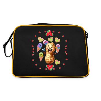 Rétro Peanut Cream Enfants Filles Enfant Garçons Bébé - Sac Retro - noir/or - Dos