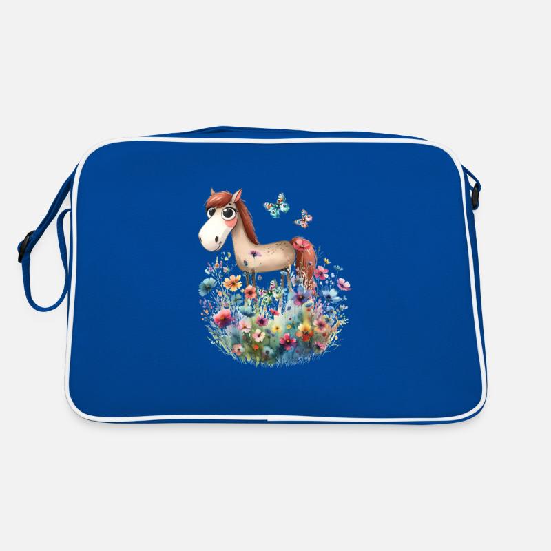 Kinder Kind Mädchen Pferd Pferde Kleinkinder Pony Retro Tasche