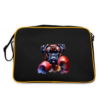 Dog Boxers Dog Pet Boxing - Retro Bag - black/gold - Back