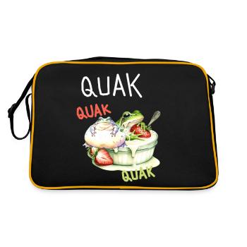 Frog Frogs Croak Dessert Kids - Retro Bag - black/gold - Back