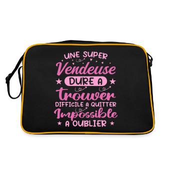 A Super Saleswoman - Saleswoman Gift - Retro Bag - black/gold - Back