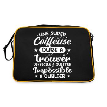 Une Super Coiffeuse - Cadeau coiffeuse - Sac Retro - noir/or - Dos