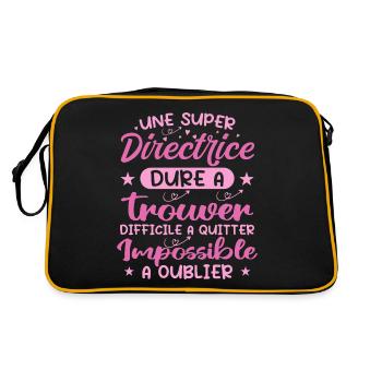 Une Super Directrice - Cadeau directrice - Sac Retro - noir/or - Dos