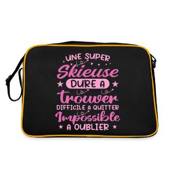 Une Super Skieuse - Cadeau skieuse - Sac Retro - noir/or - Dos