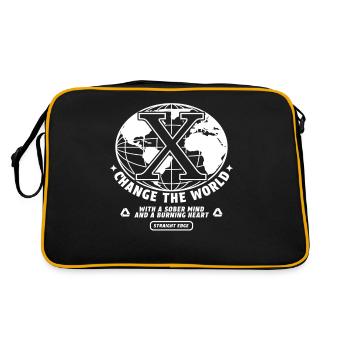 Straight Edge Végétalien, Anti-drogue, Punk - Sac Retro - noir/or - Dos
