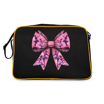 Coquette Bow Baton Twirling Twirler Pattern Girl - Sac Retro - noir/or - Dos