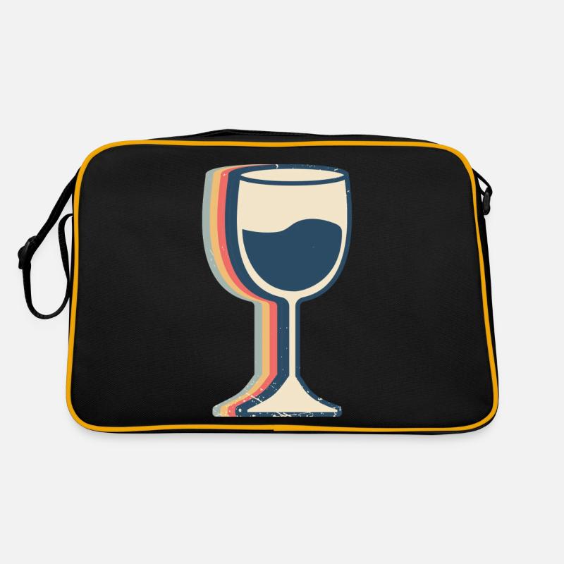 Weintrinkender Trinker Retro Line Art Retro Tasche