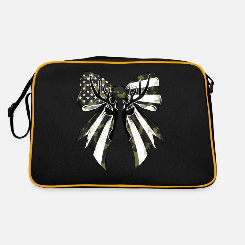 Coquette arc cerf chasse camouflage drapeau américain Sac Retro
