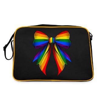 Coquette Bow Gay Pride LGBTQ - Retro Bag - black/gold - Back