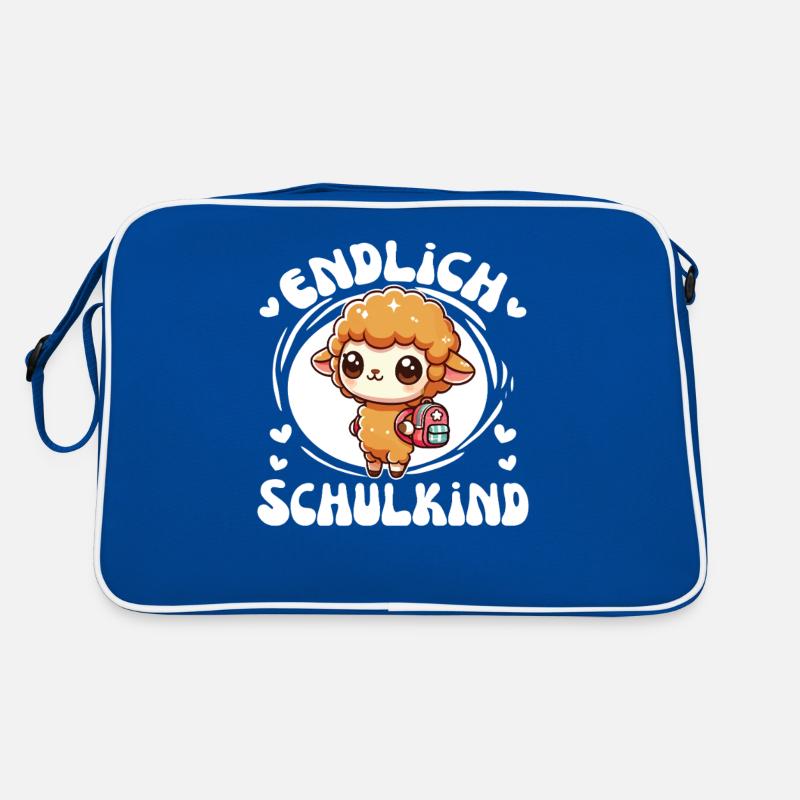 Endlich Schulkind süßes Schaf zur Einschulung Retro Tasche