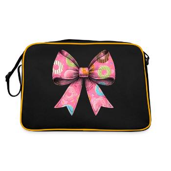 Coquette noeud Donuts Beignets Motif Sprinkles - Sac Retro - noir/or - Dos