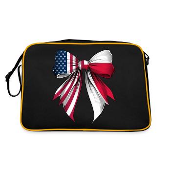 Coquette Schleife Polen Wurzeln Erbe Pole Stolz - Retro Tasche - Schwarz/Gold - Hinten