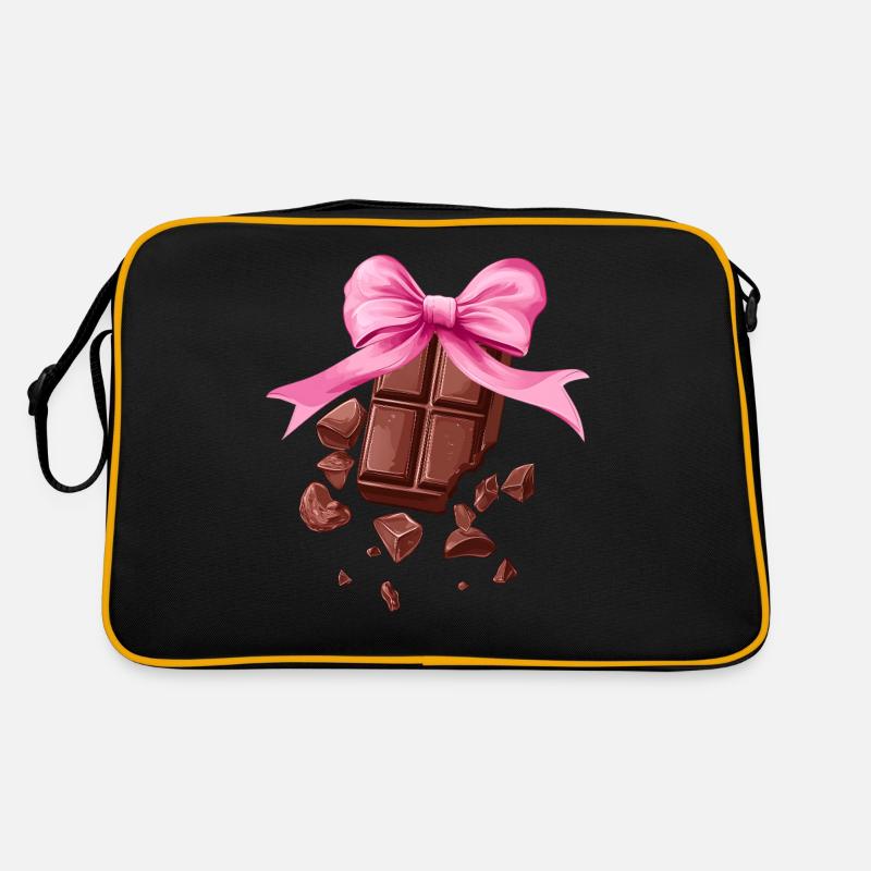 Kokette Bogen Schokolade Schokoriegel Mädchen Mama Retro Tasche