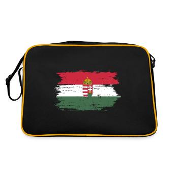 Ungarn Flagge für stolze Deutsch-Ungaren - Retro Tasche - Schwarz/Gold - Hinten