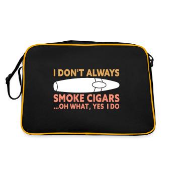 I Don't Always Smoke Cigars Funny Cigar Smoker - Retro Bag - black/gold - Back