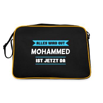 Mohammed Name Design für stolze Mohammeds - Retro Tasche - Schwarz/Gold - Hinten