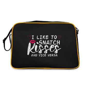 I Like To Snatch Kisses And Vice Versa 3 - Retro Tasche - Schwarz/Gold - Hinten