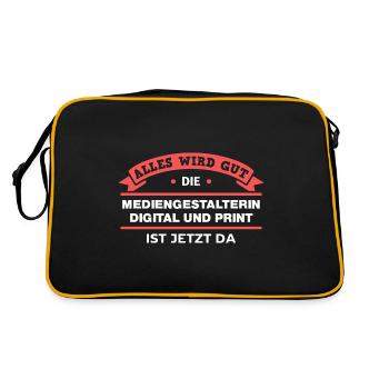 Mediengestalterin Digital Print Design für Profis - Retro Tasche - Schwarz/Gold - Hinten