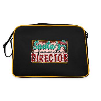 Santa's Favorite Director - Retro Tasche - Schwarz/Gold - Hinten