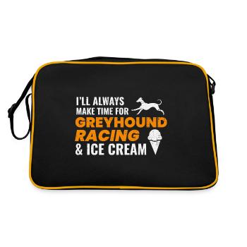 Greyhound Racing Ice Cream Dog Pet Race Animal - Sac Retro - noir/or - Dos