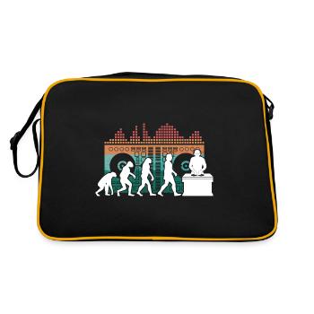 Evolution of man DJ Techno Vinyl Retro Vintage - Retro Bag - black/gold - Back