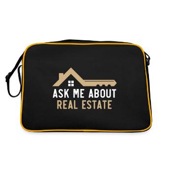 Ask me about real estate agent real estate management - Retro Bag - black/gold - Back