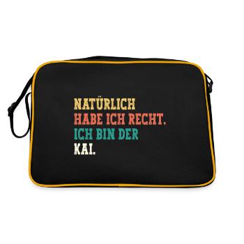Kai Lustiger Spruch Vorname Name Kai - Retro Tasche - Schwarz/Gold - Hinten