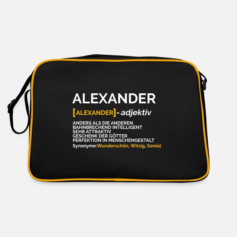 Alexander - Retro Tasche - Schwarz/Gold