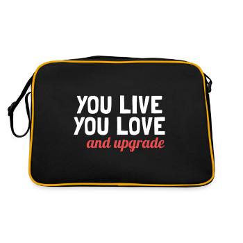 Sie leben, Sie lernen und Sie verbessern - Retro Tasche - Schwarz/Gold - Hinten