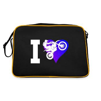 Dirt Bike Dirt Biker Dirt Bike Women Men - Retro Bag - black/gold - Back