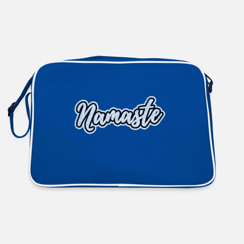 Namaste White (Distressed) Retro Tasche