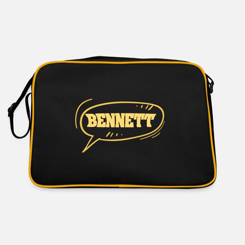 Bennett - Retro Tasche - Schwarz/Gold
