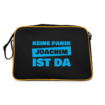 Joachim als Vorname - Retro Tasche - Schwarz/Gold - Hinten