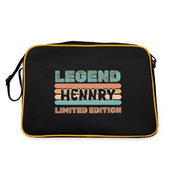 Prénom Hennry - Sac Retro - noir/or - Dos