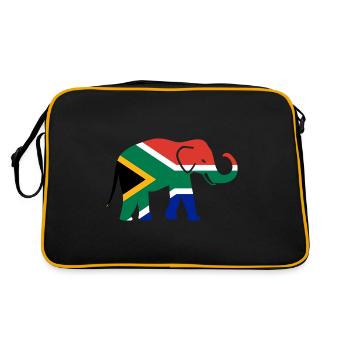 South Africa Flag Afrikaans Suid-Africa Elephant - Retro Bag - black/gold - Back