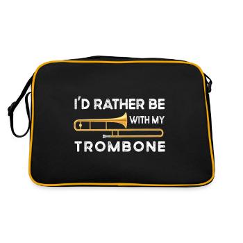 Trombone trombone trombone player gift trombones - Retro Bag - black/gold - Back