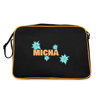 Edelweiß Micha - Retro Tasche - Schwarz/Gold - Hinten