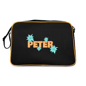 Edelweiß Peter - Retro Tasche - Schwarz/Gold - Hinten