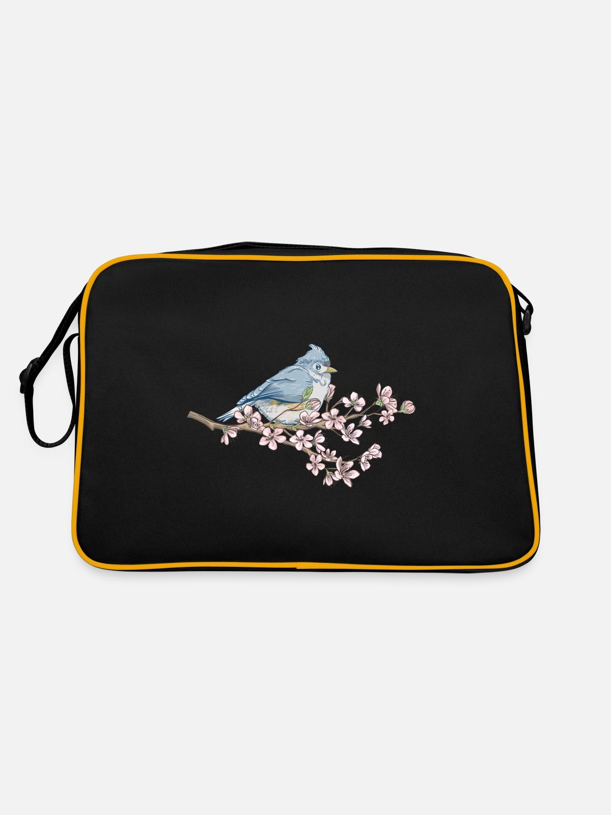 Japanese Cherry Blossom Sakura - Retro Bag - black/gold - Back