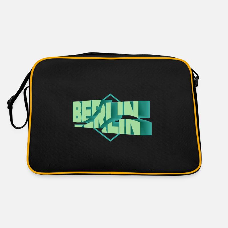 Berlin Germany City 3D Font Skyline Retro Bag