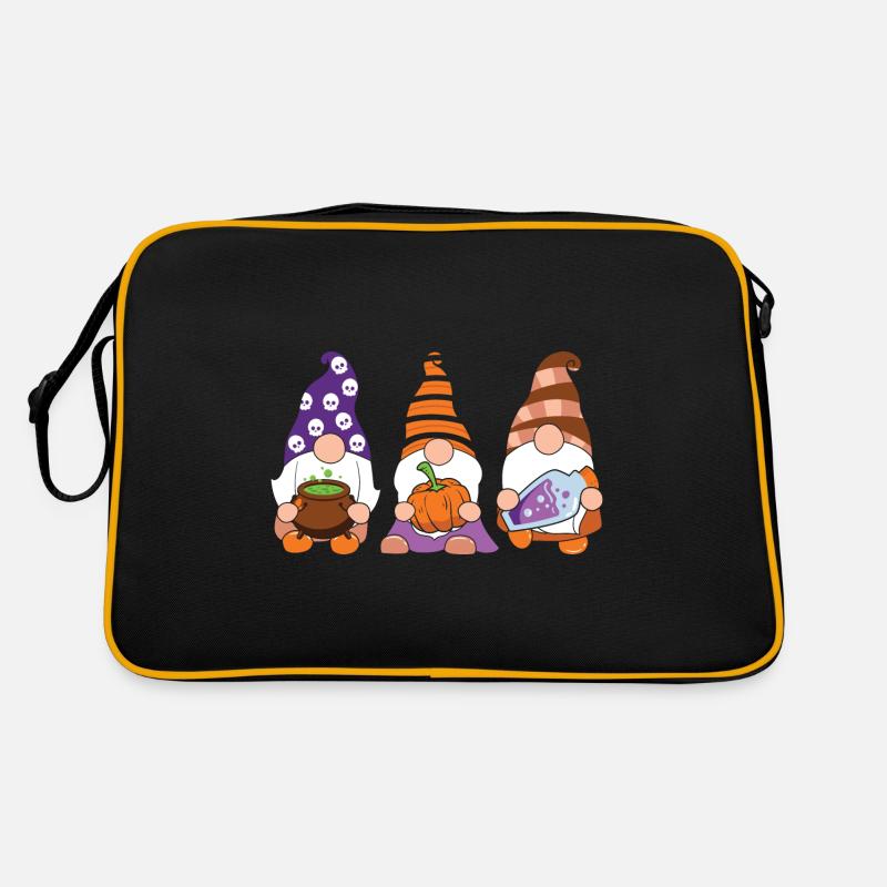 Halloween Gnome - Retro Tasche - Schwarz/Gold
