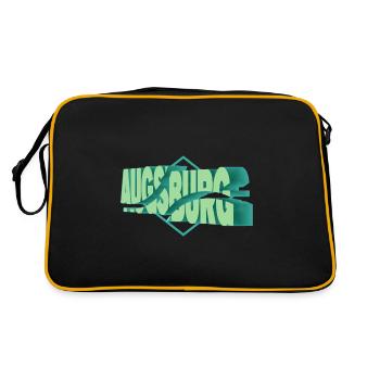 Augsburg Germany City 3D Font Skyline - Retro Bag - black/gold - Back